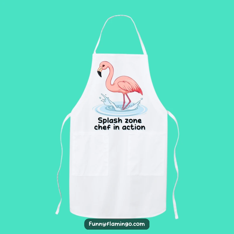 Funny Flamingo Splash Apron: Cook with Playful Bird Fun in the Kitchen