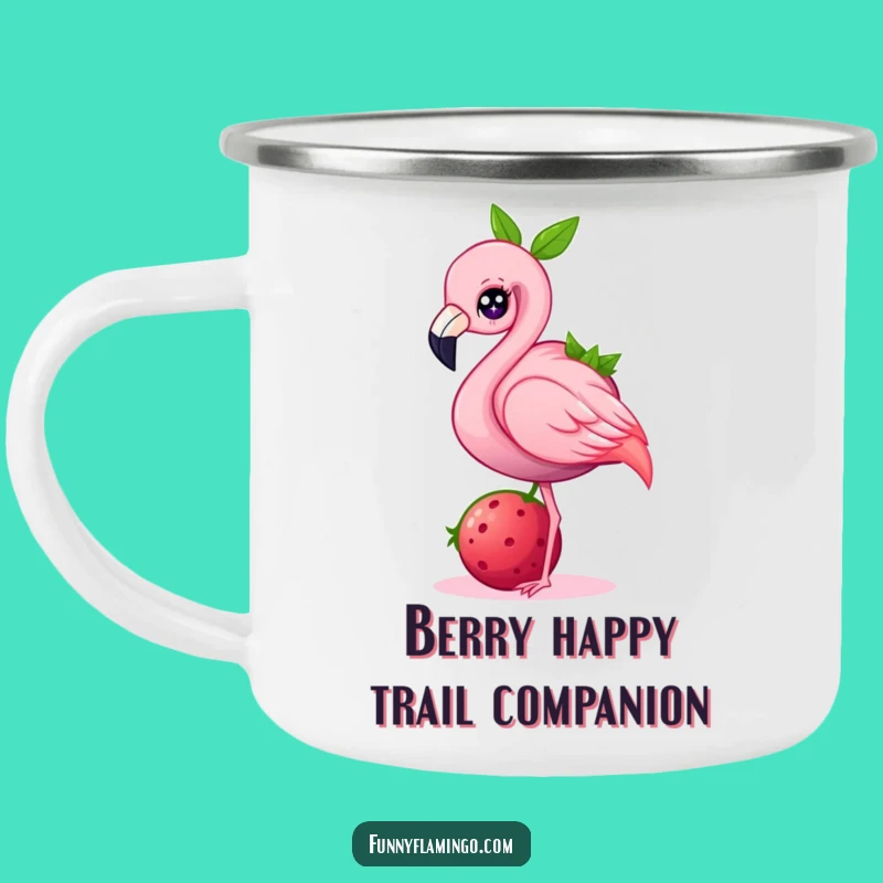 Rustic Funny Flamingo Berry Balancing Camping Mug: Adventure with This Whimsical Bird's Drinkware
