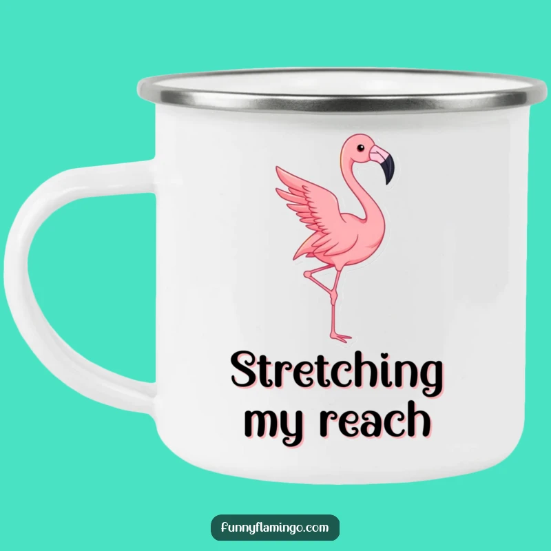 Funny Flamingo Pose Camping Mug - Durable and Hilarious Outdoor Companion