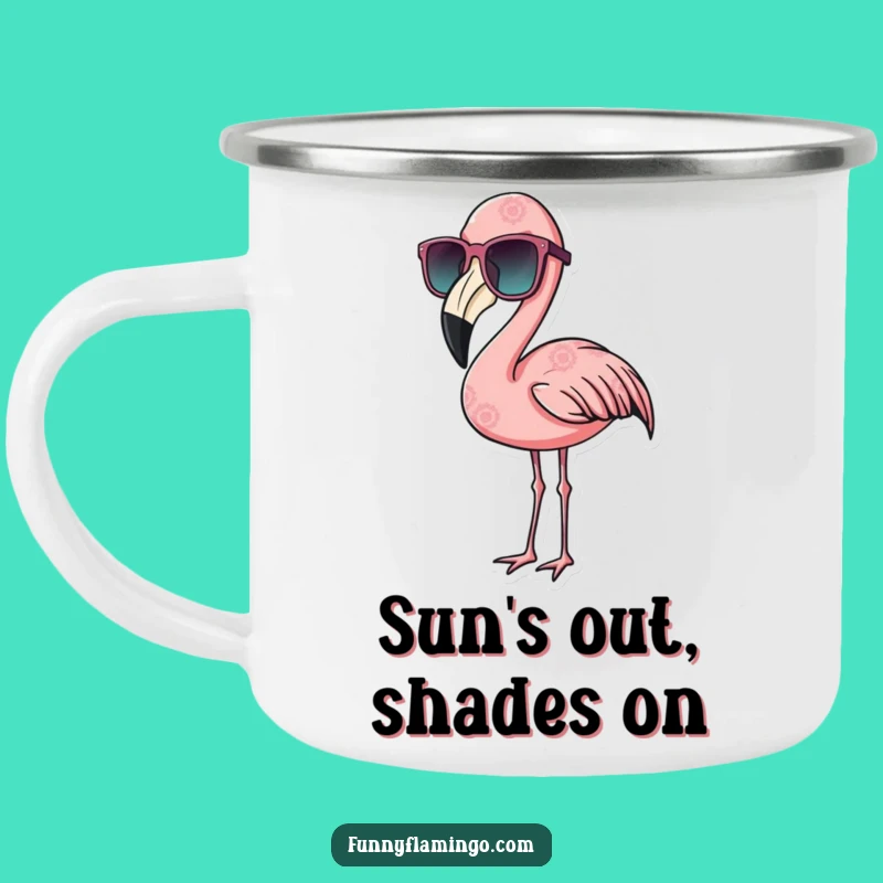 Funny Sunglasses Flamingo Camping Mug - Cool and Hilarious for Outdoor Adventures