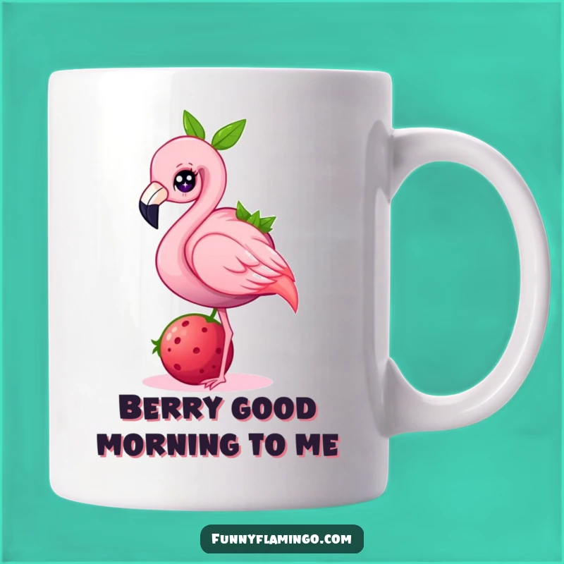 Funny Flamingo Berry Balancing Mug: A Quirky Pink Bird's Delightful Gift