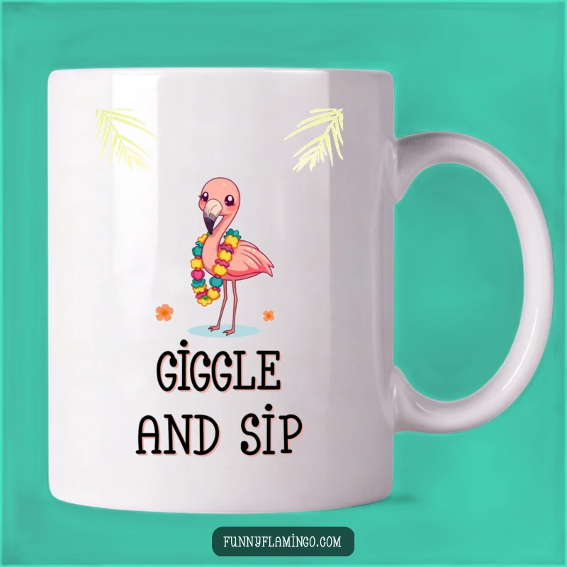 Funny Flamingo Leis Mug: Balancing Act, Tropical Giggle Gift