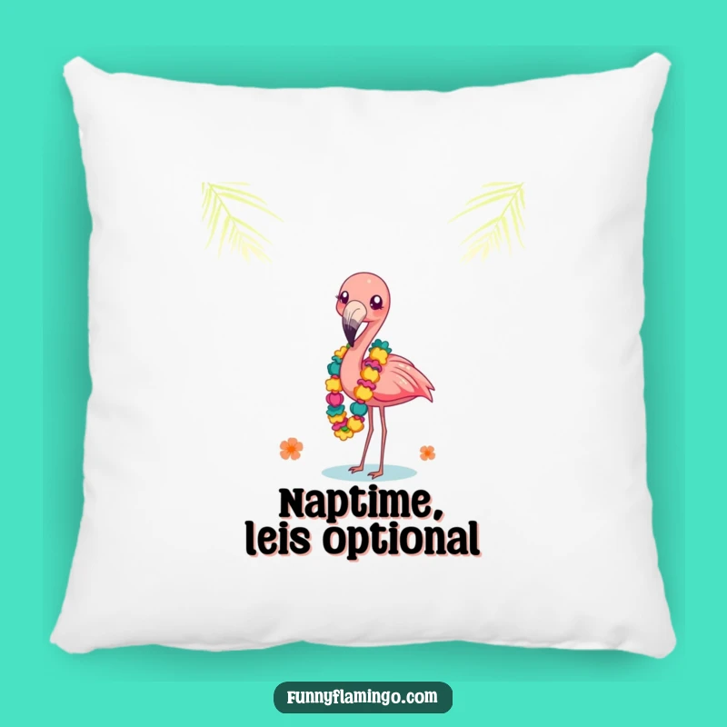 Funny Flamingo Leis Pillow: Balancing Act, Cozy Tropical Accent