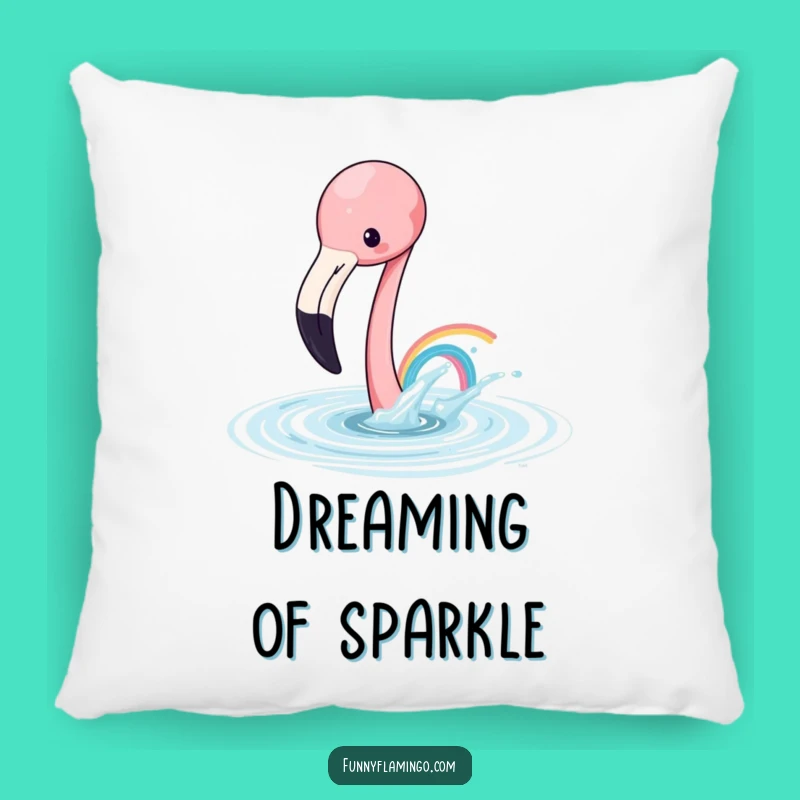Soft Funny Flamingo Rainbow Pillow - Cozy Watercolor Bird Cushion Gift