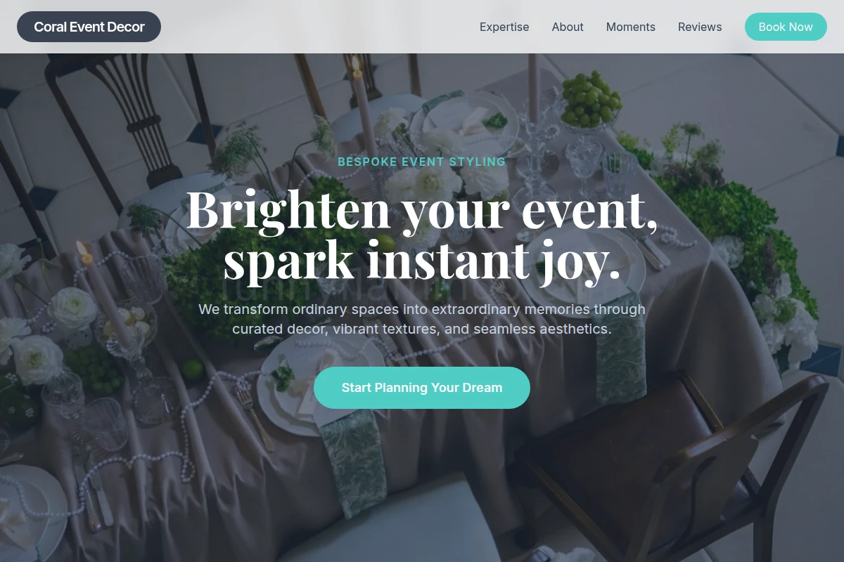 Coral Event Decor