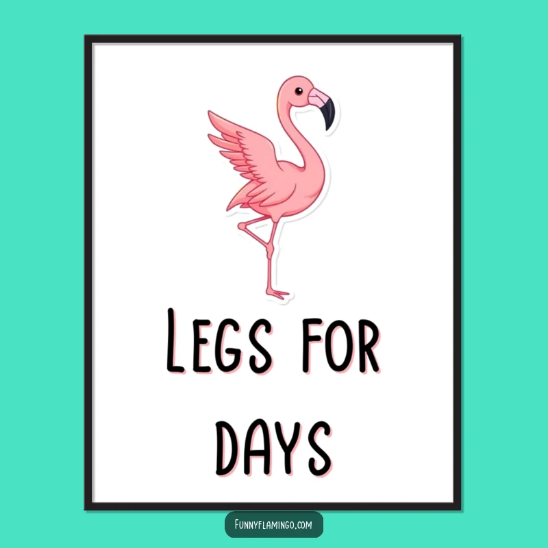 Funny Flamingo Pose Digital Print - Dramatic and Hilarious Art for Instant Decor
