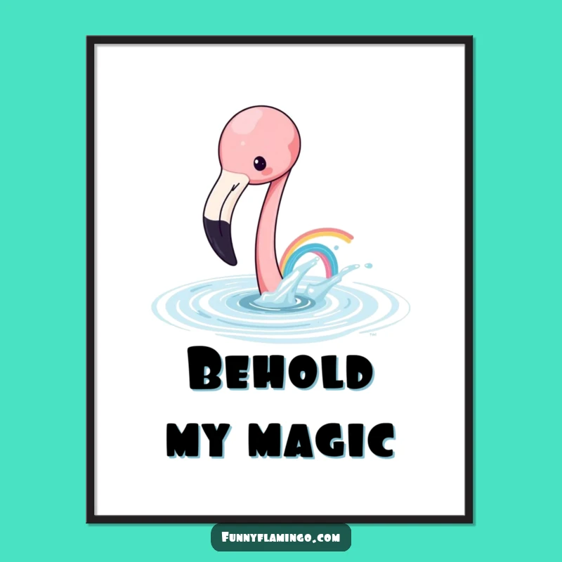 Instant Download Funny Flamingo Rainbow Art Print - Gift