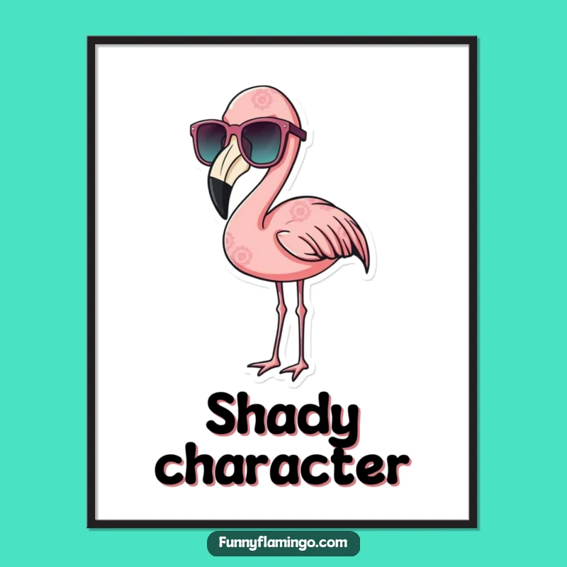 Funny Sunglasses Flamingo Digital Print - Cool and Hilarious Art for Instant Decor