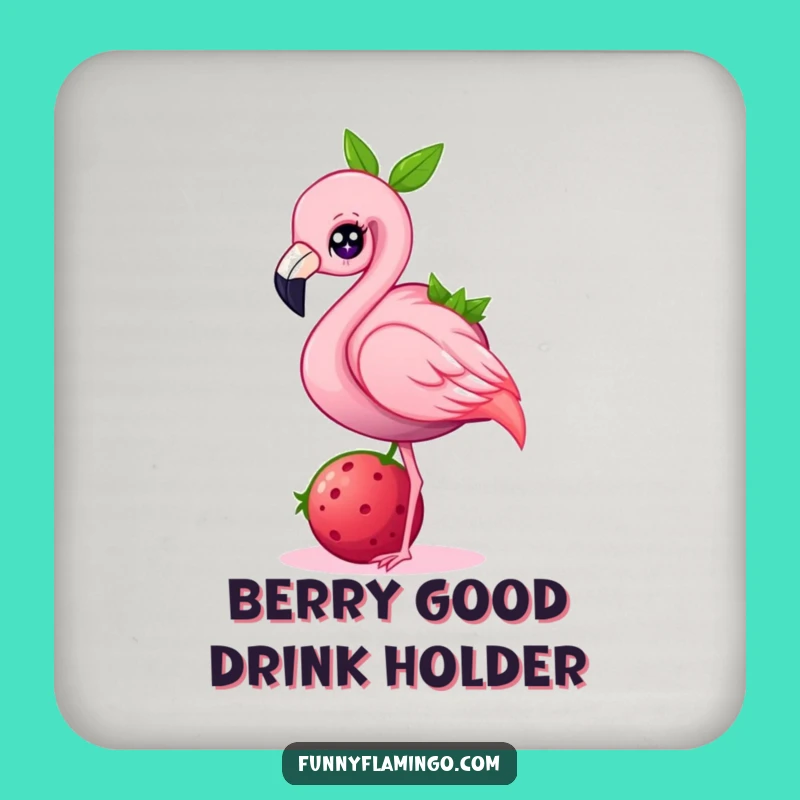 Funny Flamingo Berry Balancing Coaster: Protect Surfaces with This Whimsical Bird's Charm