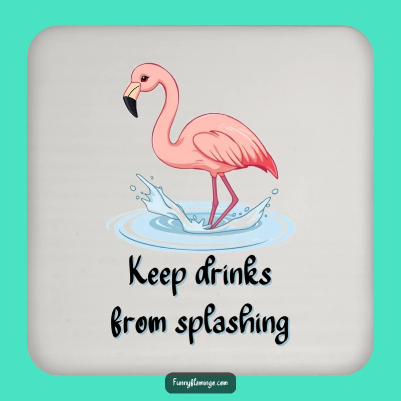 Funny Flamingo Splash Coaster: Protect Surfaces with Playful Bird Charm