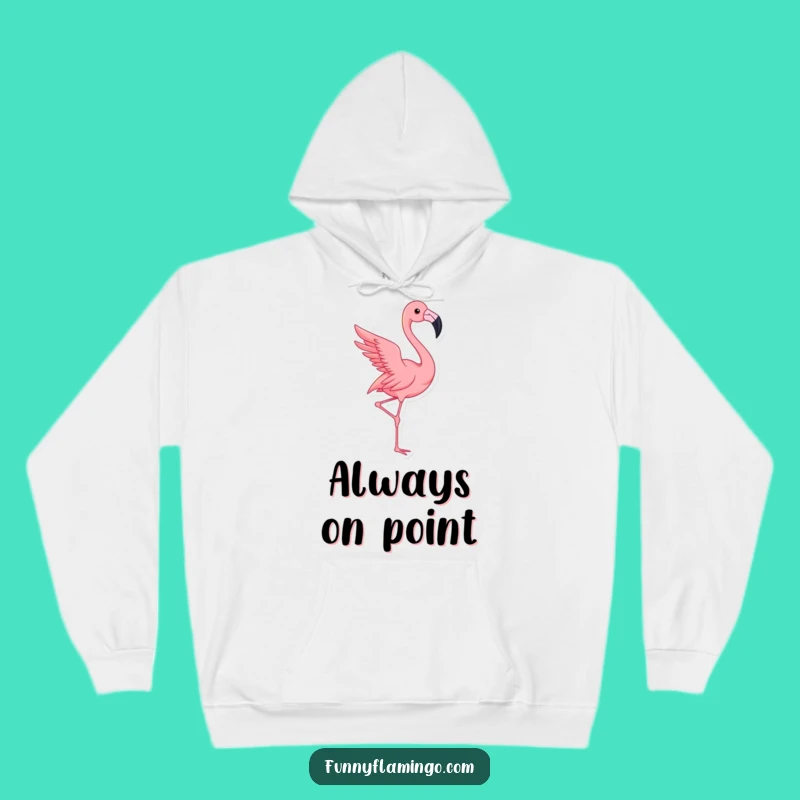 Cozy Funny Flamingo Pose Hoodie - Warm and Hilarious Gift for Bird Fans
