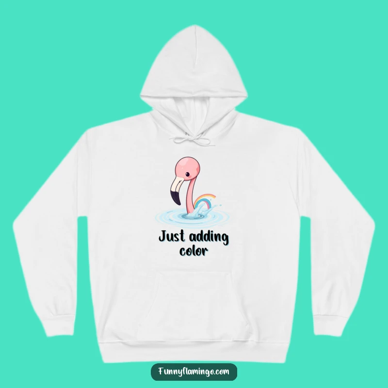 Cozy Funny Flamingo Rainbow Hoodie - Warm Watercolor Bird Wear Gift