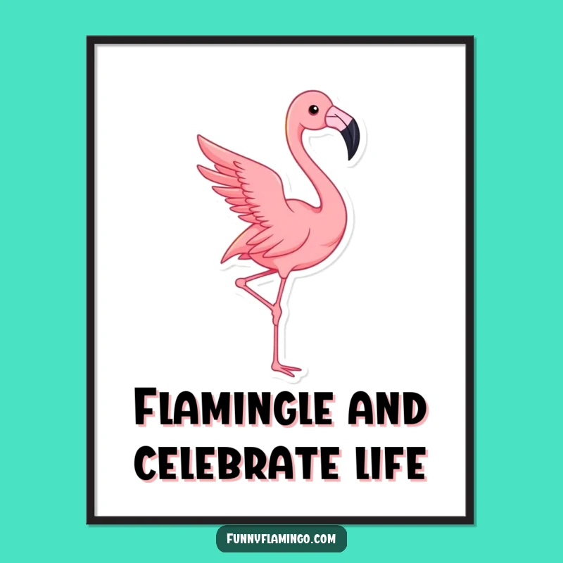Funny Free Printable Wall Art: Dramatic Flamingo Pose - Downloadable Quirky Decor