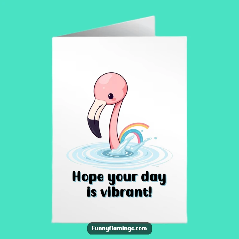 Flamingo Rainbow Free Printable Birthday Card: Colorful Wishes, Fun Downloadable Gift