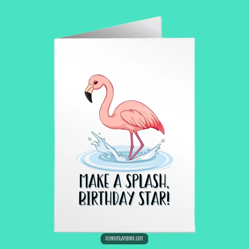 Playful Flamingo Birthday Card: Free Printable Splash of Fun for a Joyful Celebration!
