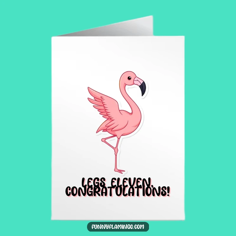 Free Printable Congrats Card: Dramatic Flamingo Celebration - Downloadable Funny Gift