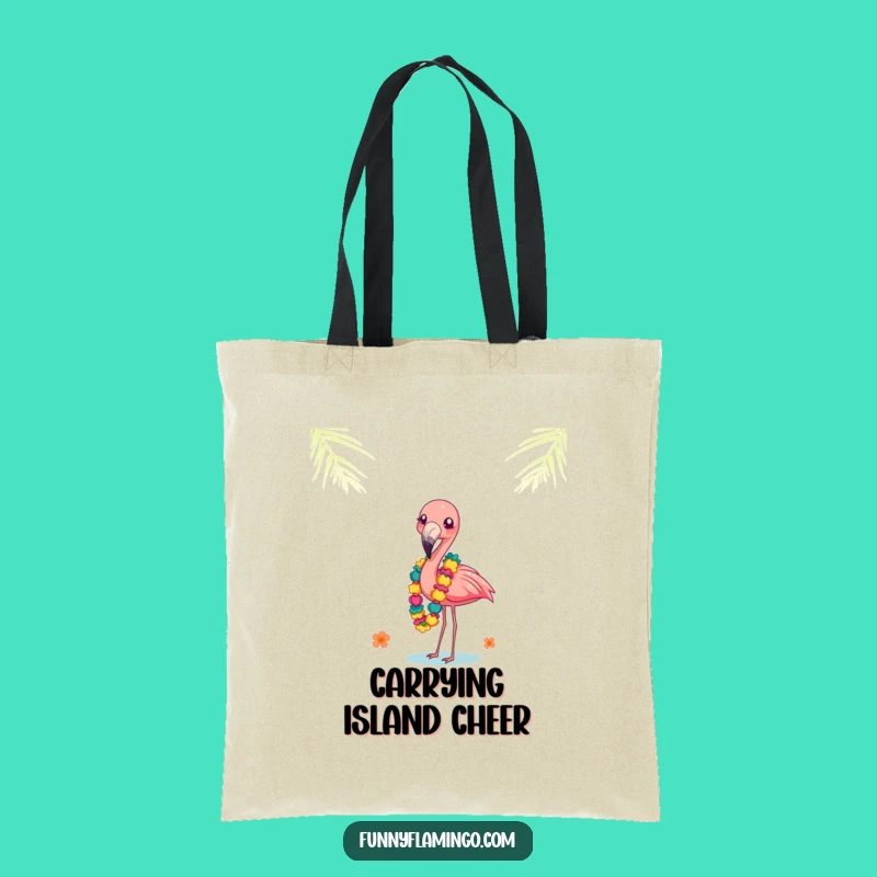 Funny Flamingo Leis Tote Bag: Balancing Act, Tropical Carry-All