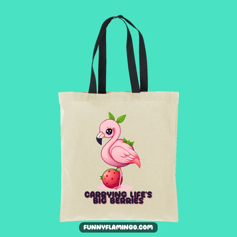 Funny Flamingo Berry Balancing Tote: Carry Your Essentials with This Whimsical Bird Bag